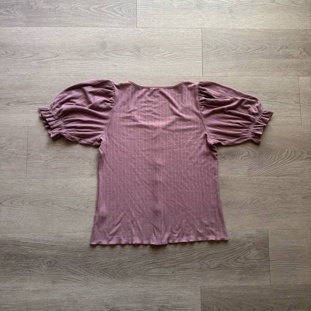 Grace & Lace Puff Sleeve Button Up Top - Picture 9 of 10